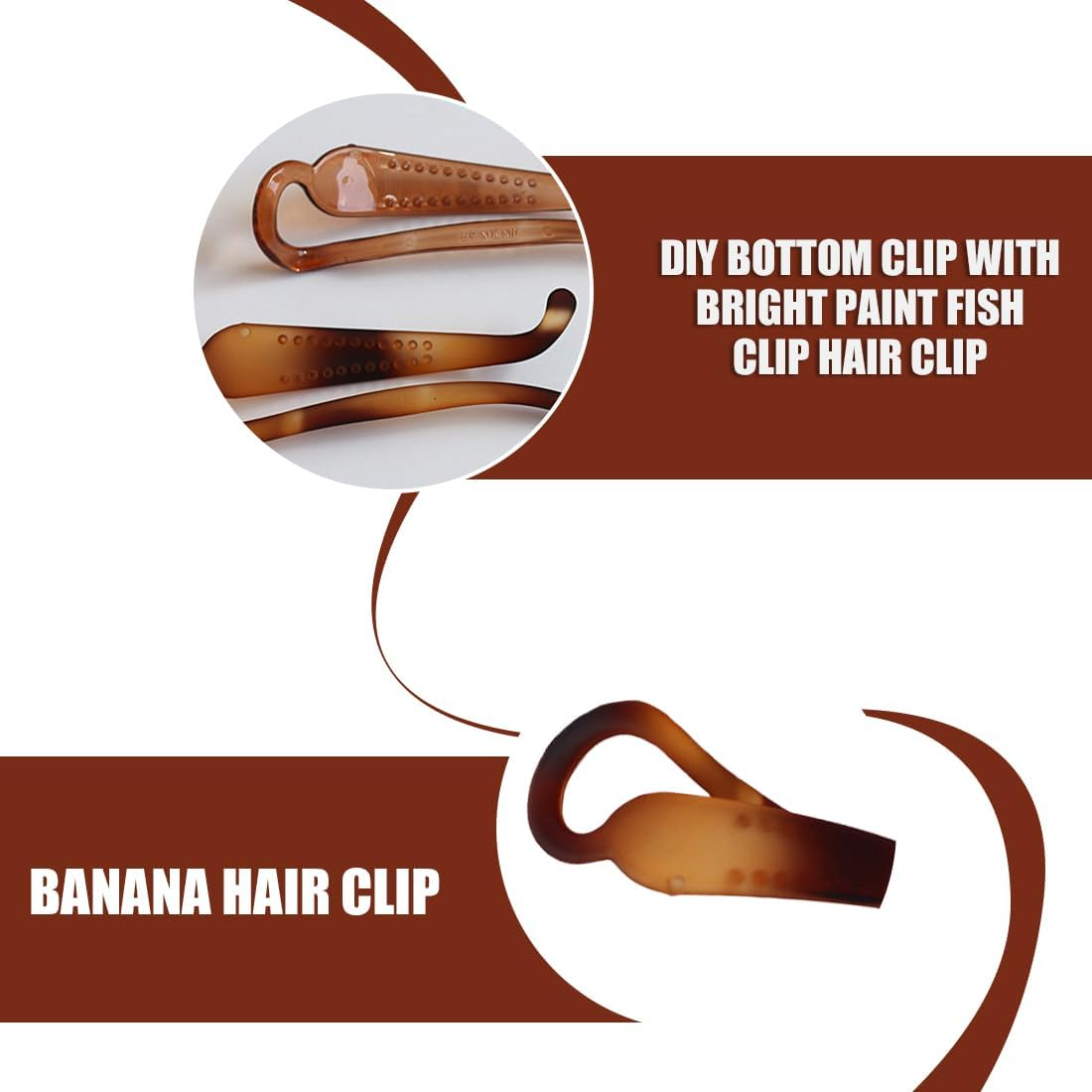 4 Pack Banana Clips, Vintage Hair Clips, Acrylic Hair Clips, Hair Clips, Ponytail Hair Clips, Banana Clips, Non-Slip Ponytail Clips for Women and Girls image number 5