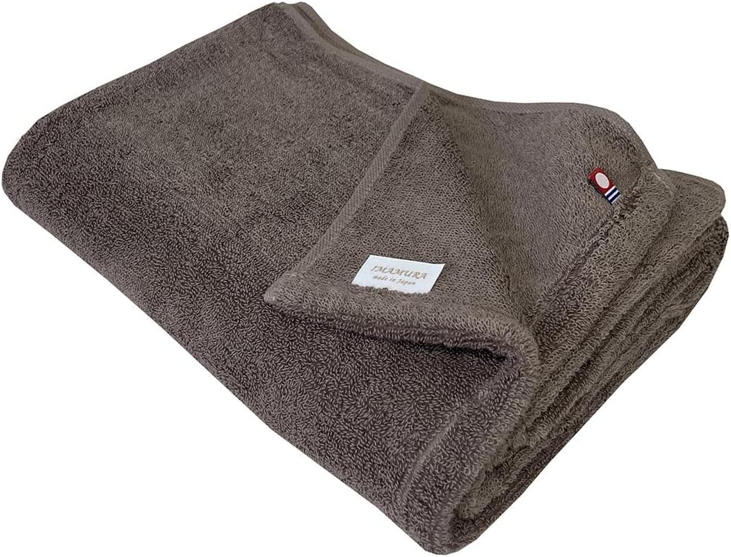 Imabari Towel Color Bath Towel, 1 Sheet, Antibacterial Treatment, 23.6 X 47.2 Inches (60 X 120 Cm), Brown