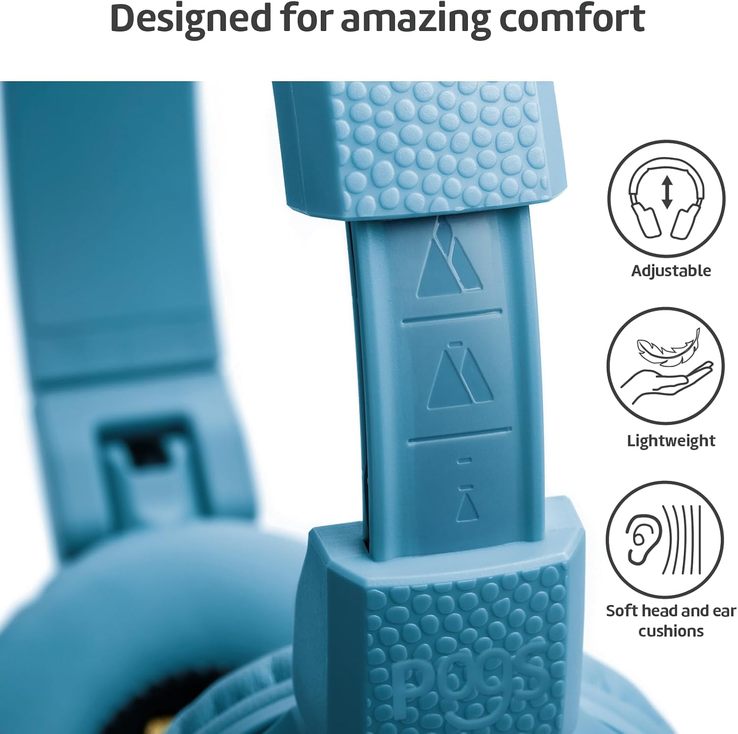 POGS Wireless Bluetooth Children'S Headphones | the Gecko 2 | Foldable Robust Children'S Headphones from 3 Years | Volume Limit 85 Db | Microphone | On-Ear | Wireless Music Sharing Function (Rblue) - Rgreen image number 4