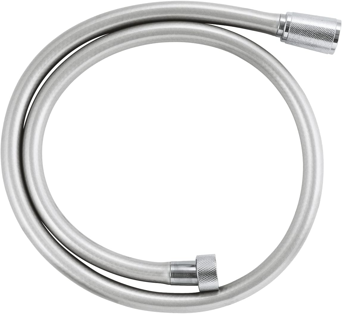GROHE Vitalioflex Silver Long-Life Twiststop - Shower Hose 1 M (Tensile Strength 50 Kg, Pressure Resistance up to 12 Bar, Heat Resistance 75&deg;C, Universal Connection G 1/2'' X 1/2''), Chrome, 22111000 image number 1