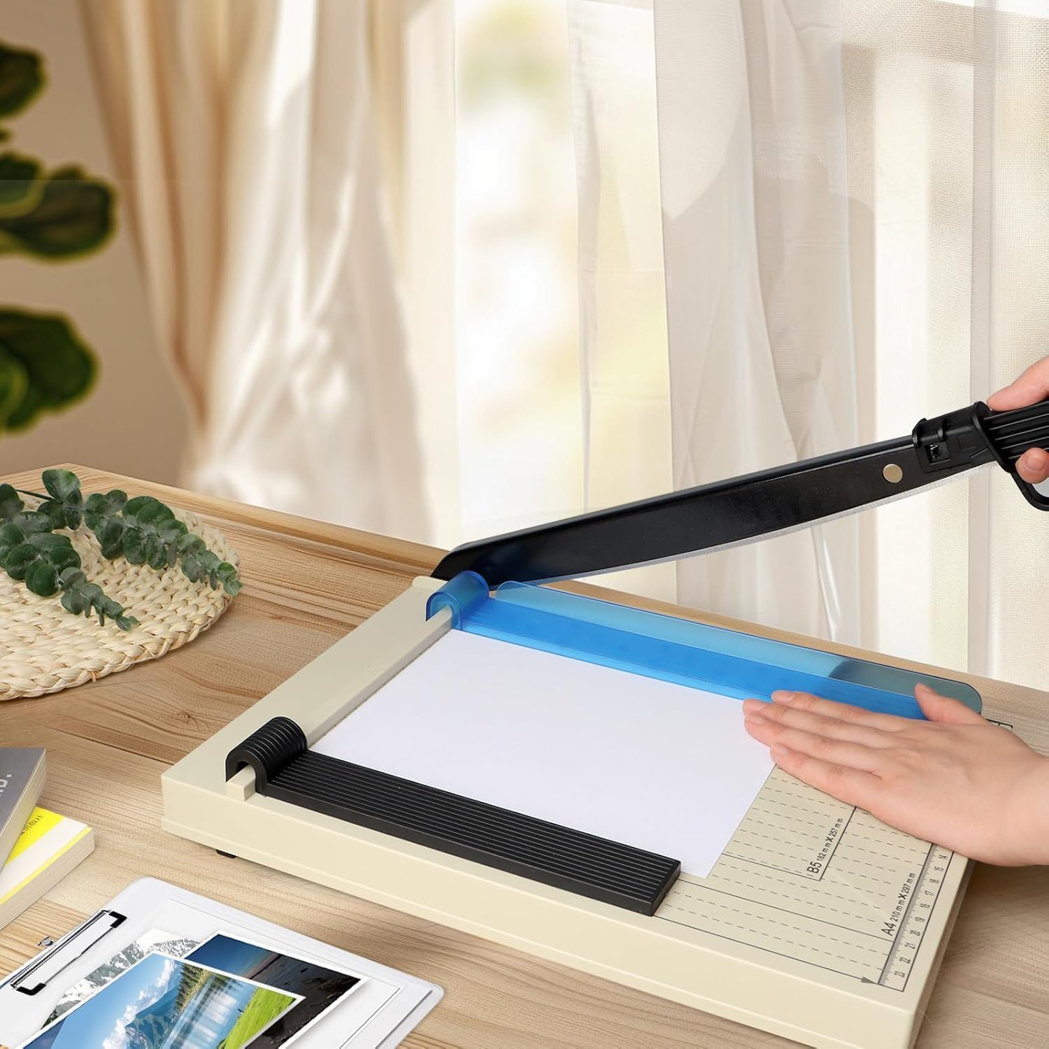 Paper Cutter, 12" Guillotine Paper Cutter for A4/A5/B5, 12-Sheet Capacity with Precision Grid Heavy Duty Paper Trimmer for Cardstock, Photos, Crafts image number 3