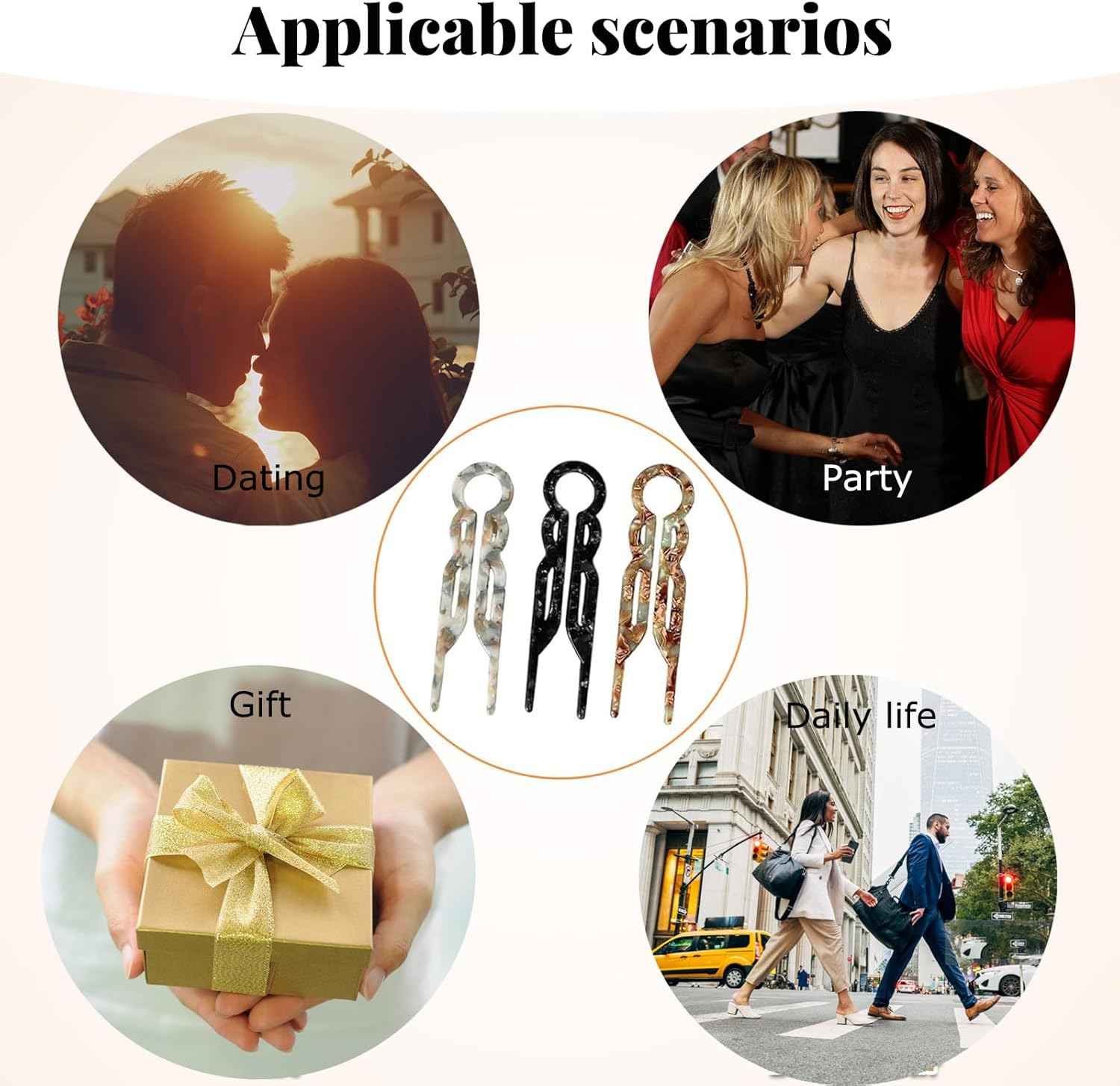 3PCS Lialys Hair Pin, Prestige Hair Pin, Elegant Hair Clips for Women, French Hair Pins, U-Shaped Grip Hairpins for All Hair Types, New Hair Accessories