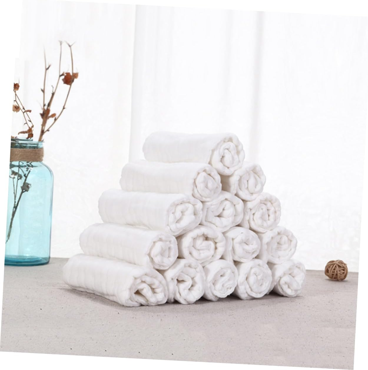 5Pcs Pure Cotton Newborn Diaper Flat Nappies for Toddlers Breathable Absorbent Washable Cotton Nappies image number 4