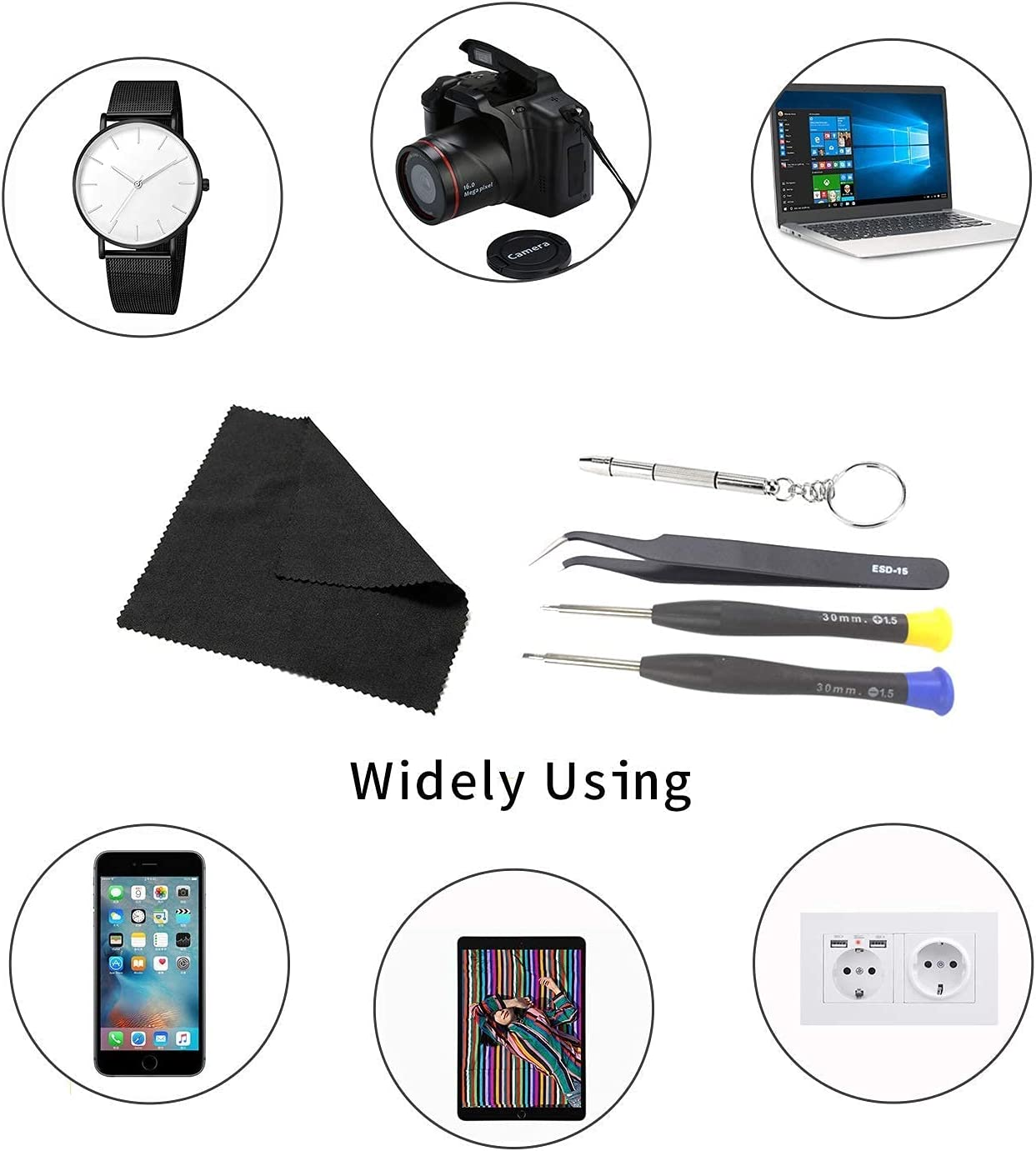 Eyeglass Repair Kit - anti Slip Nose Pads Glasses Set with Tiny Screws, Nuts, Tweezers, 2 Kinds Universal Screwdrivers, Precision Tool for Repairing Eye Glass, Sunglass, Jewelry, Watch