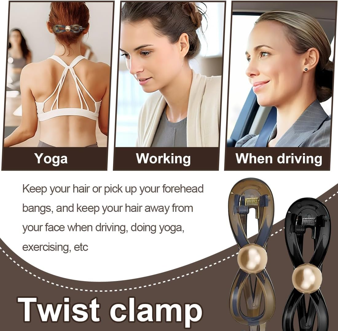 IKOPFLN 2 Pieces Flat Hair Claws for Thick Hair for Women Hair Claws for Thin Hair Duck Bill Hair Clips Matte Hair Clips Large Hair Clips image number 3