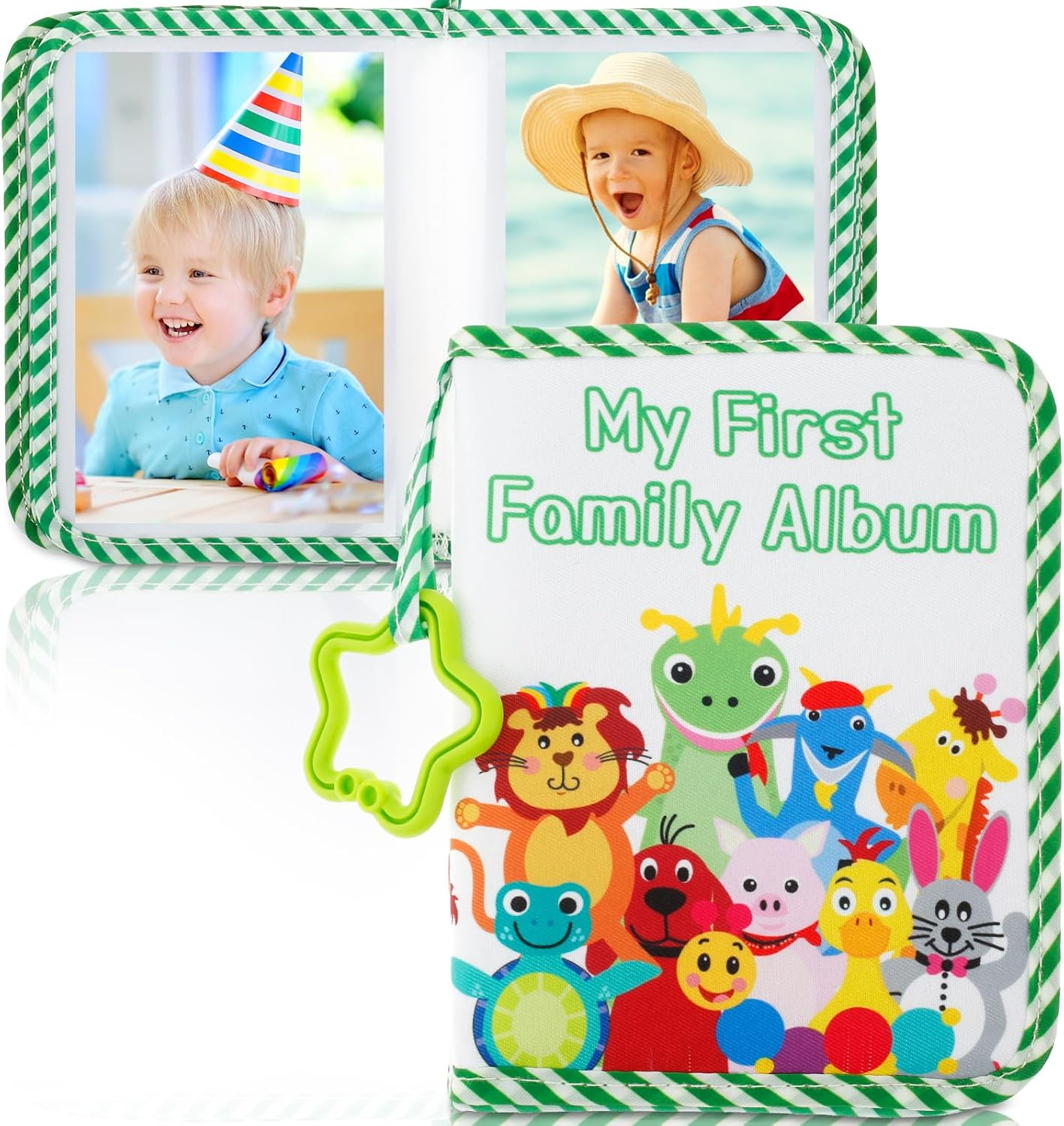 Baby Soft Photo Cloth Book 18X14Cm My First Family Album for Newborn Toddler Kids (Pink, 2Pcs)