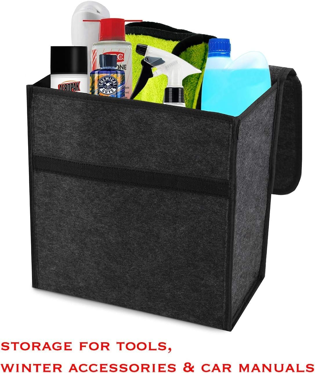 Durable Anti-Slip Car Boot Organiser Storage Bag with 3 Large Pockets for Tidy Vehicle Storage and Travel - Tisuff