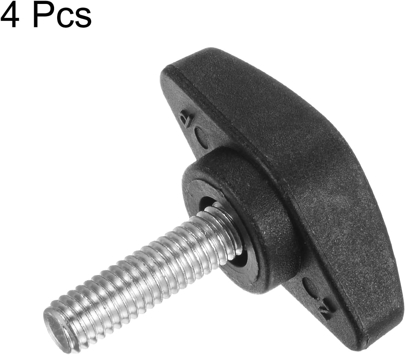 HARFINGTON 4Pcs Tee Wing Knobs Thumb Screws M6 X 20Mm Standard Male Thread Plastic T Knobs Handles Hand Clamping Knobs Grip Thumbscrew, Black image number 5