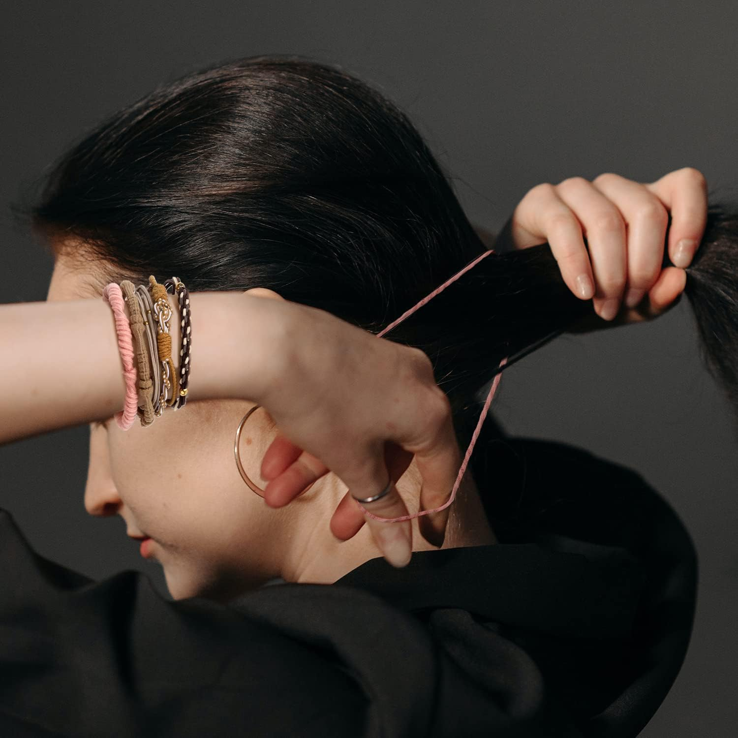 20Pcs Boho Hair Ties for Women, 5 Styles Hair Tie Bracelet Elastic Hair Bands Ponytail Holders Cute Boho Hair Ties for Thick Hair Pony Tails, No Damage image number 4