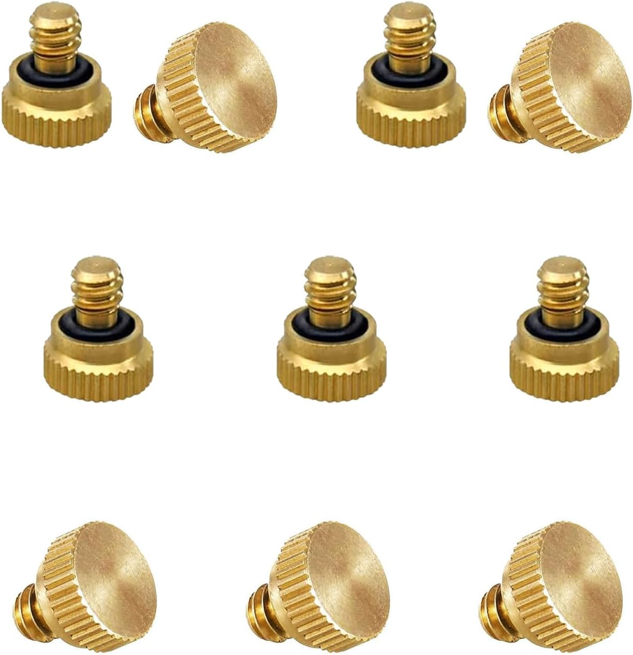 Brass Misting Nozzle Plug 12Pcs Brass Misting Nozzle Plug 3/16 Screw Thread Mister Nozzles Plug for Outdoor Cooling System.Atomizing Nozzle Plug for Outdoor Garden Atomizing Irrigation Accessories image number 4