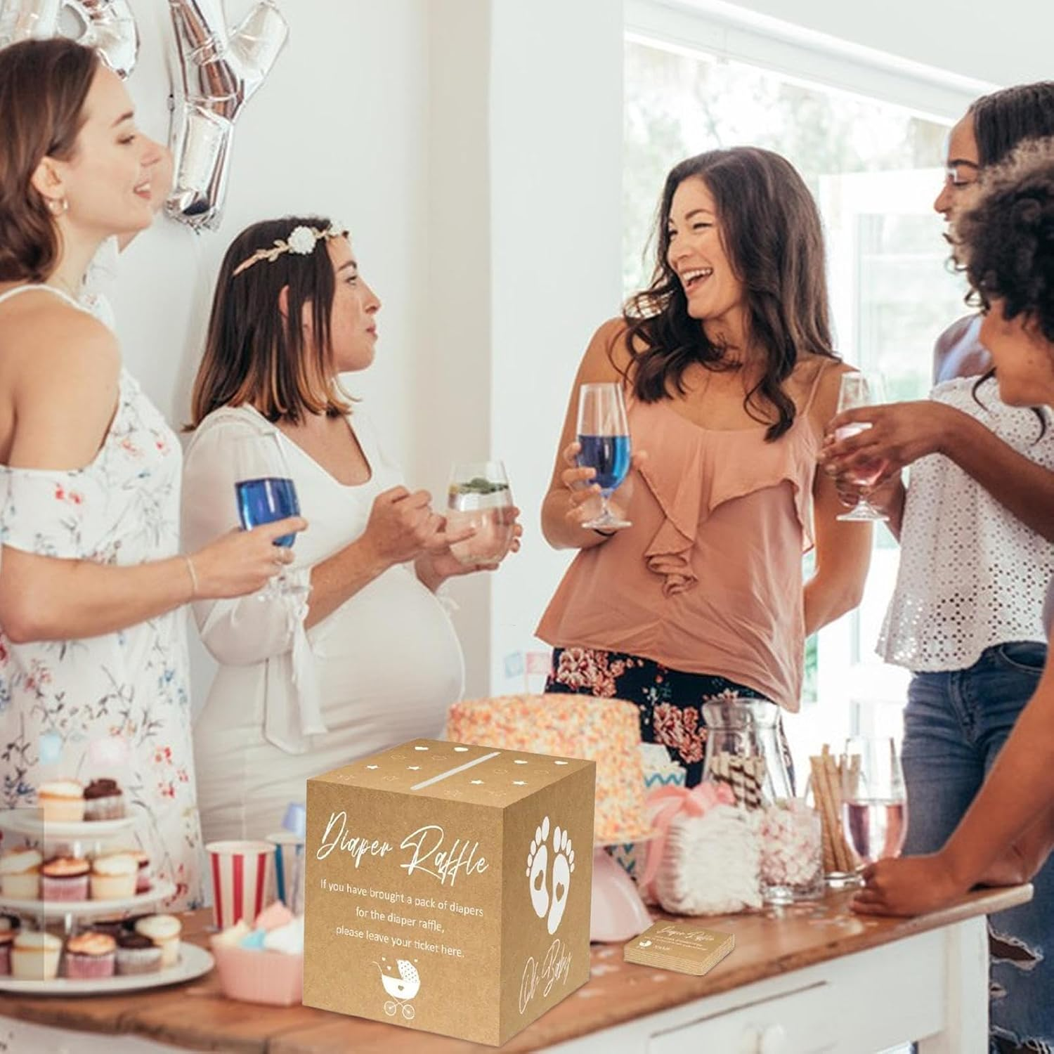 Large Package for Gender Reveal | Fun Baby Shower Activity, Baby Shower Decoration Keepsake for Pregnancy Announcement Event Home Party Birthday Family Gathering image number 1