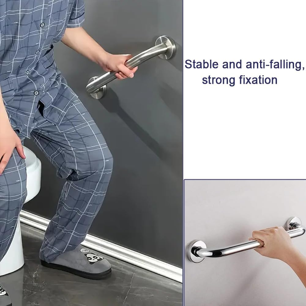 2 Pack Anti-Slip Bathroom Grab Bar Safe Handrail Grab Bar Stainless Steel Bathroom Bath Tub Handrail Non-Slip Anti-Fall Holder Bathroom Support Handle
