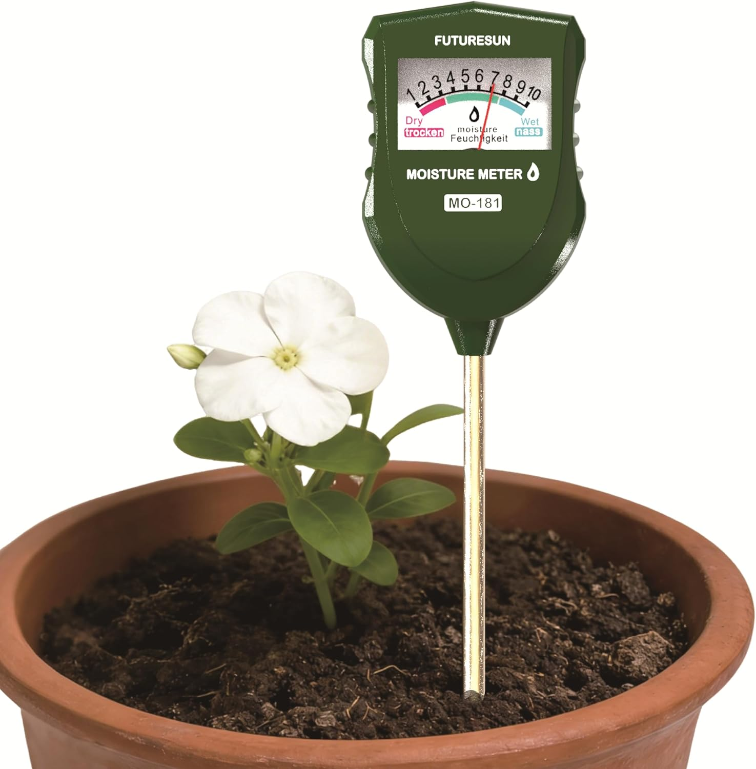 FUTURESUN Soil Moisture Meter High-Accuracy Soil Water Tester with Large Easy-To-Read Dial &ndash; No Battery Needed &ndash; Ideal for Indoor & Outdoor Plants, Gardens, Lawns, and Farms image number 3