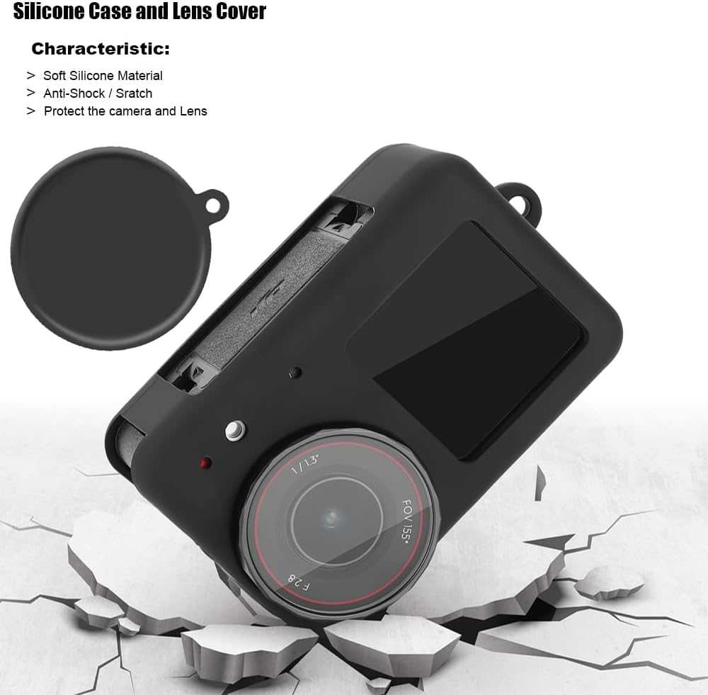 Husiway Accessories Bundle for DJI Osmo Action 5 Pro/Action 4/3 Waterproof Case Diving Housing Silicone Case Glass Screen Protector Film Whole Kit 60E (Kit1 for DJI Osmo Action 5 Pro/4/3)