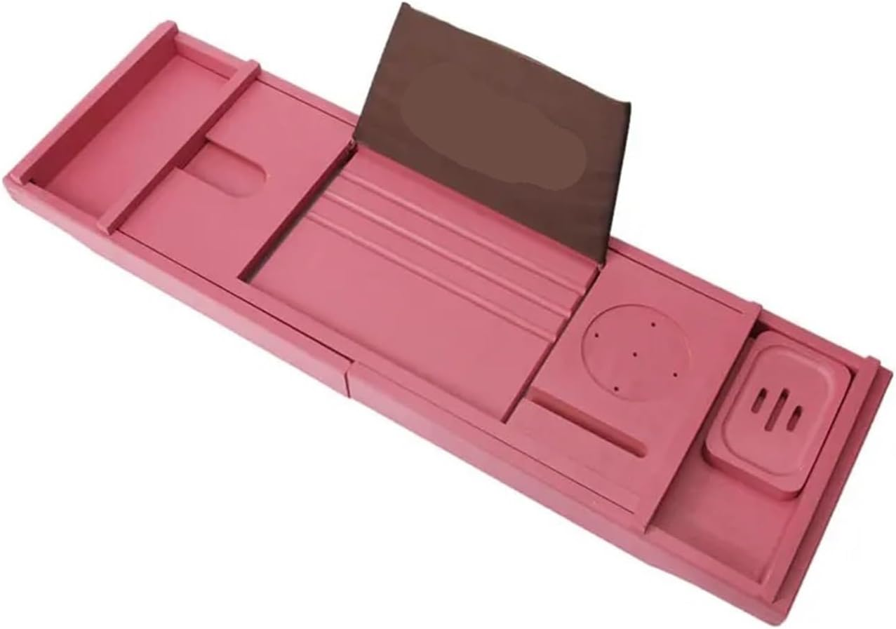 Nordic Extendable Bamboo Bathtub Tray Premium Bath Caddy Organizer with Adjustable Shelf Stylish Spa Storage Board for Hotel(Gray)