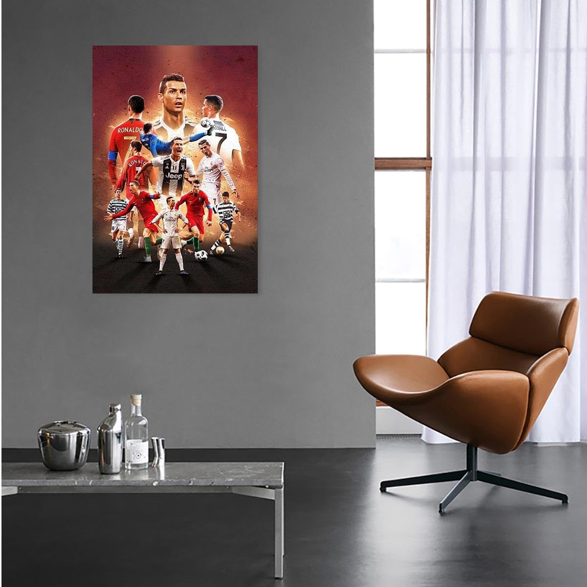 Cr7 Cristiano Ronaldo Footballer Wall Art Posters Canvas Art Poster Print Picture Living Room Mural Bedroom Decoration Painting Fashion Wall Decor for Gym Football Club Fan Gift Unframe 12X18Inch