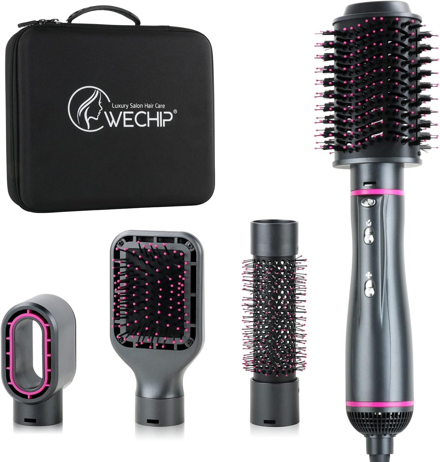 BRONAL Hot Air Brush,One Step 4 in 1 Volumizer Hair Dryer/Hair Curler/Styler Comb/Hair Straightener, Multifunctional Hot Air Brush and Volumizer with 4 Styling Attachments (AU Plag) image number 2