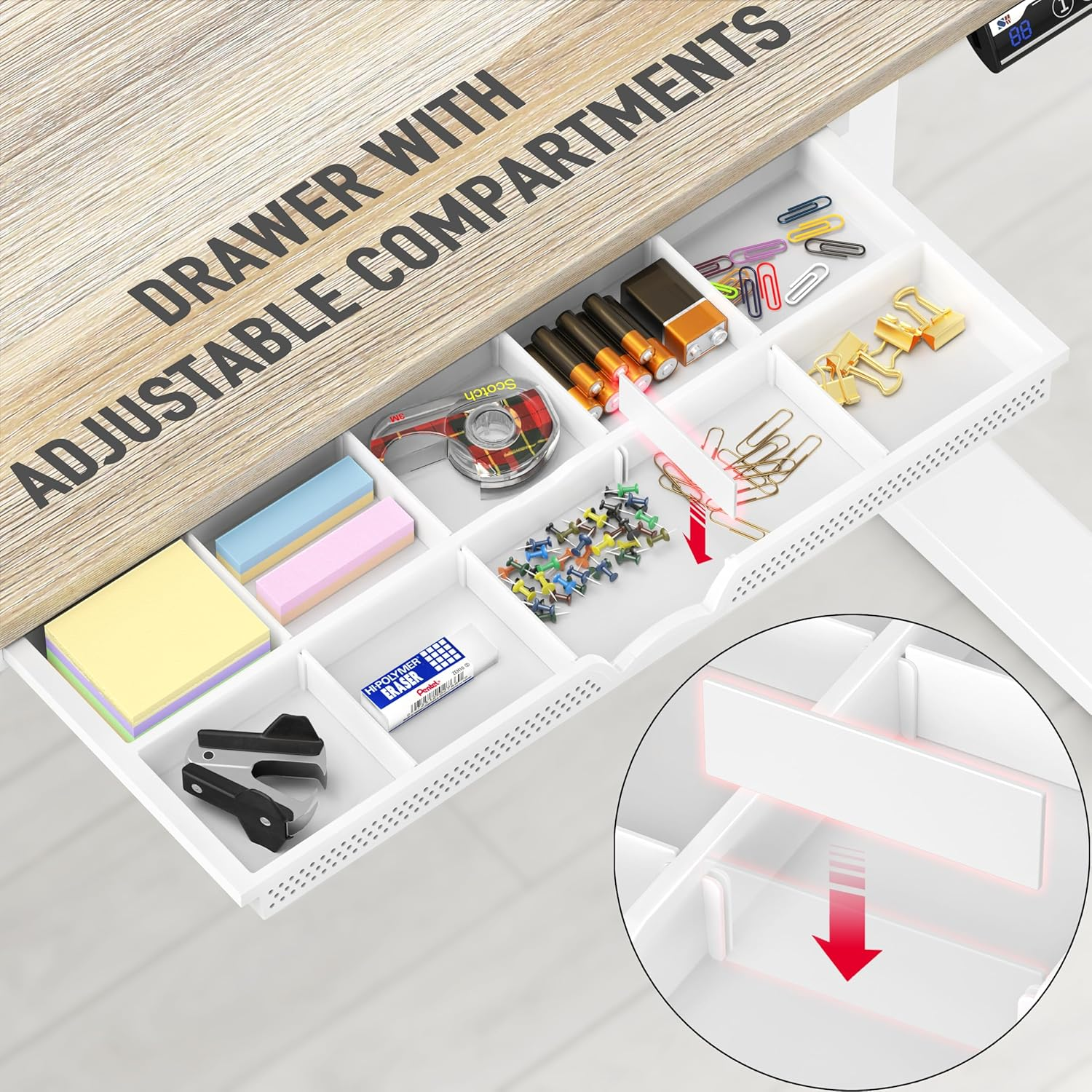 SHW 120 X 60 Cm Electric Height Adjustable Standing Desk with Memory Preset and Cable Management Tray, Maple image number 2
