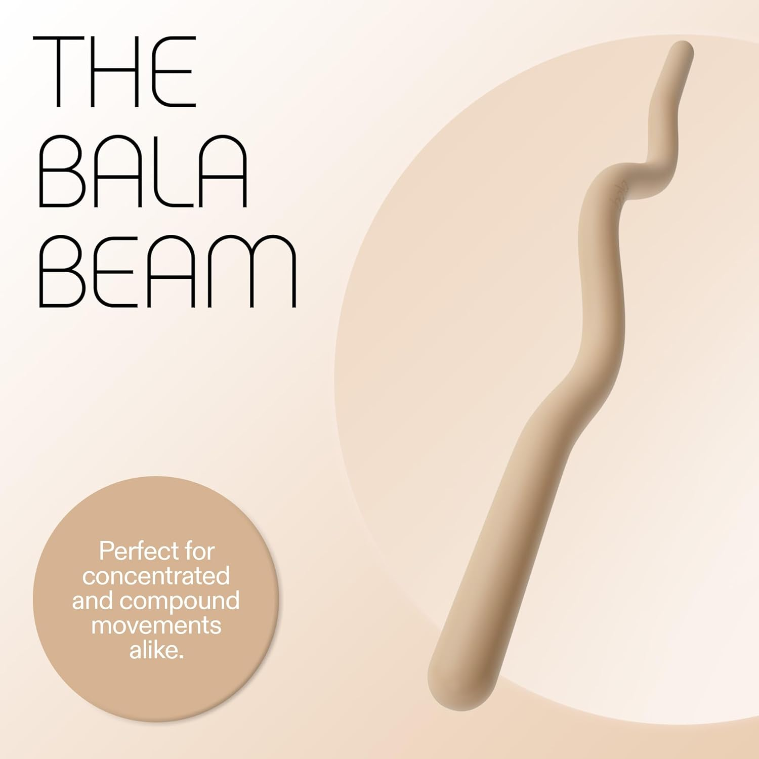 Bala EZ Curl Bar for Working Out, 15Lb Beam (Sand) - Ergonomic Weight Bar for Press, Curl, Row, Squat, Lunge & Full Body Exercise - Curling Bar Strength Training Home Gym Accessory image number 3