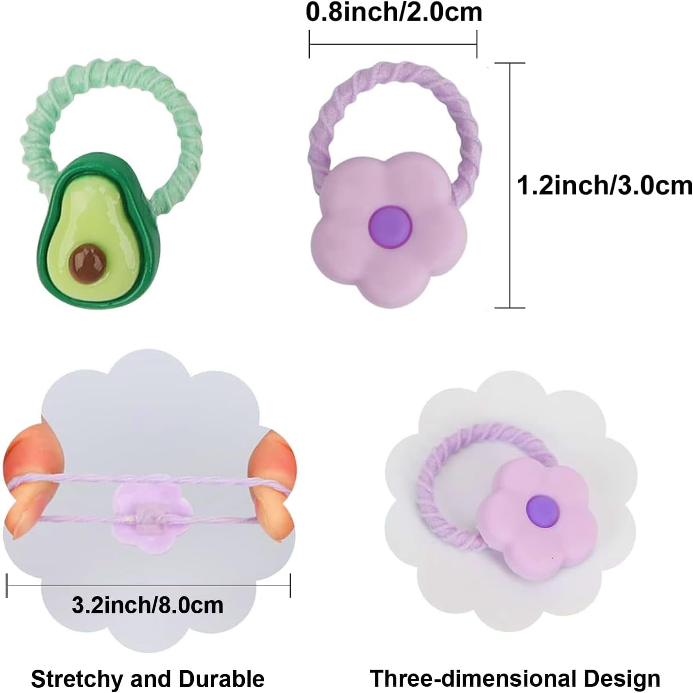 60Pcs Baby Hair Ties, Cute Cartoon Small Hair Ties for Toddlers Little Girls, Colorful Elastic Pony Tails Hair Bands 0.8Inch Dia, No Damage Seamless Soft Hair Ties Accessories, Kids Gift, Bluezoo image number 5