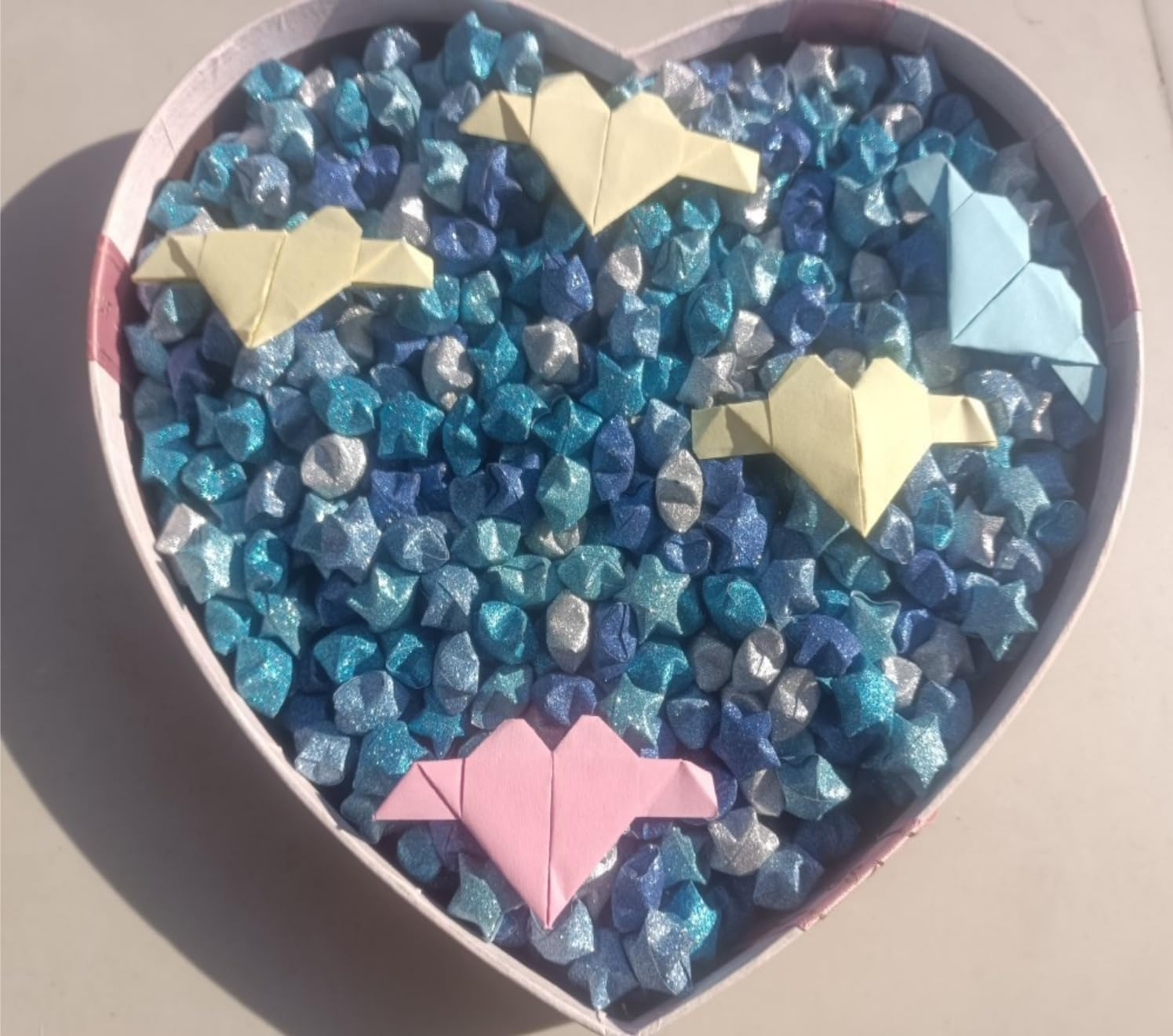 520 Sheets Glitter Origami Star Paper Strips, Shiny Origami Stars Paper Rectangle Origami Paper Kit, Colorful Lucky Folding Paper for DIY Arts Crafting Supplies image number 3