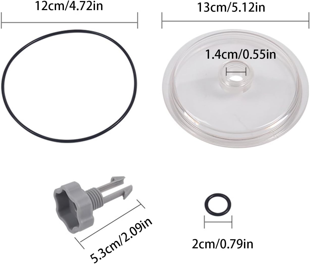 Swimming Pool Pump Trap Cover &ndash; Durable Replacement Lid with Valve and 2Pcs O Rings, Transparent Filter Container Cover for Efficient Water Circulation | Compatible with up Ground and Inground image number 4