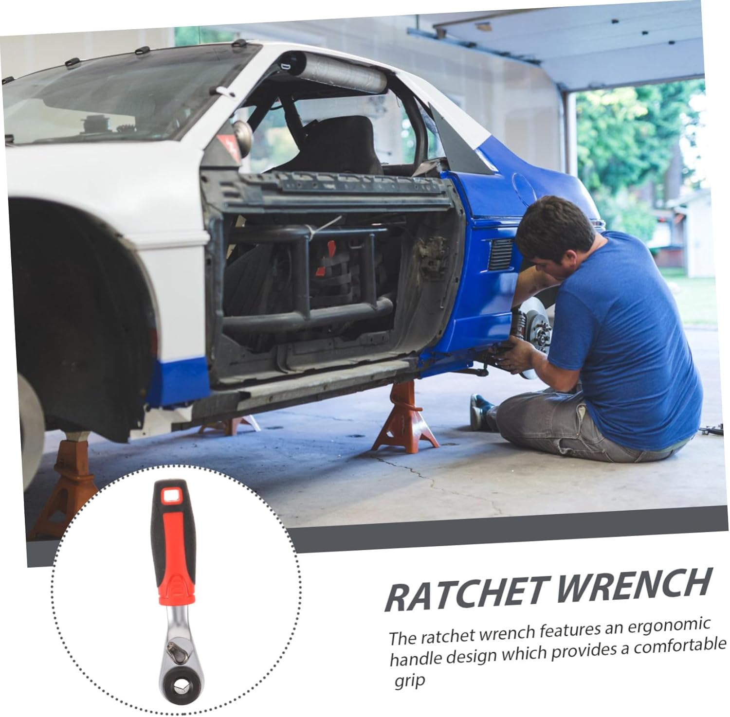 Jojofuny Mini Ratchet Wrench Small Ratchet for Automotive Air Brake Versatile Ratcheting Tool for Brake Adjustment image number 2