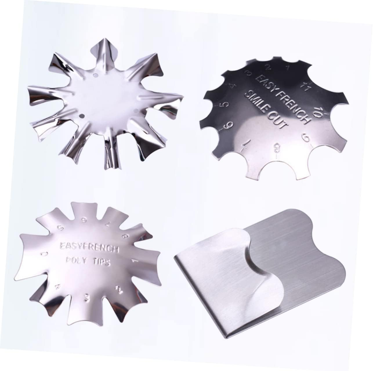 Healvian 4Pcs Nail Art Stencil Plates Stainless Steel Nail Templates for Women Girls image number 2