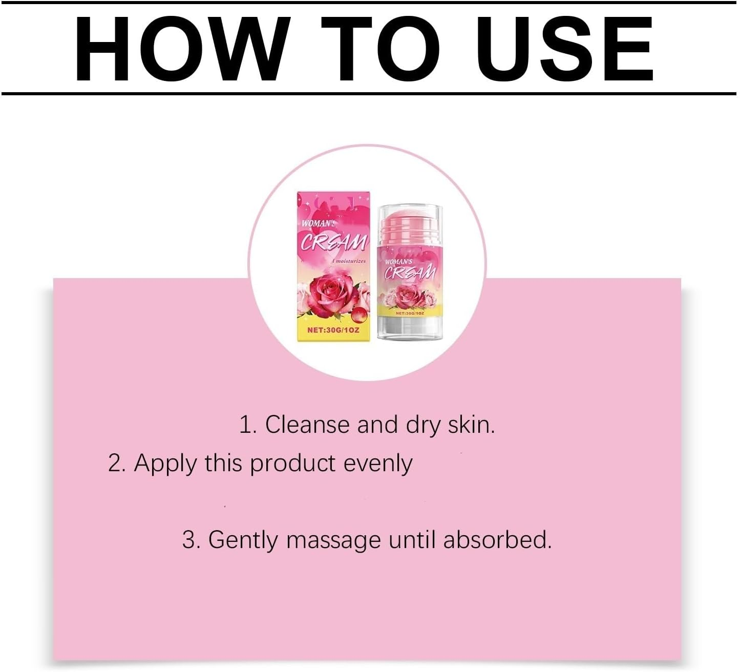 Woman'S Cream Multi Balm Stick, Moisturizing and Smooth for Face, Neck and Body,Absorbs Quickly without Greasiness, Lightweight,Ideal for Daily & Travel Use,Gentle for All Skin Type (1PCS)