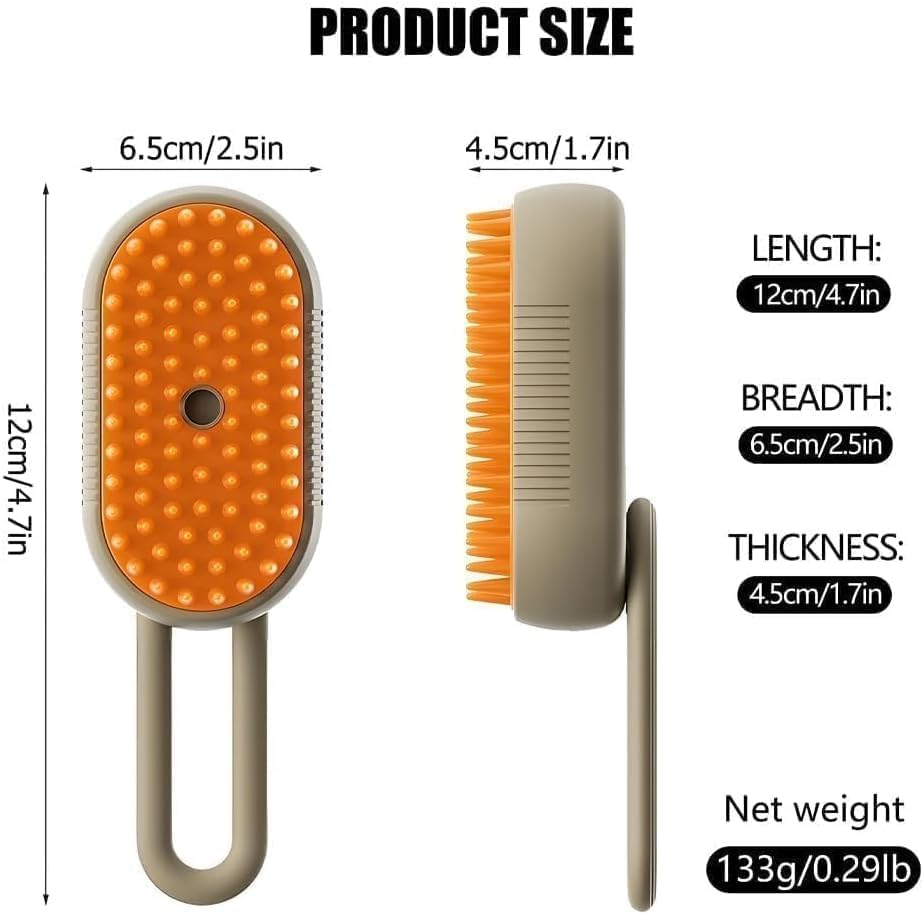 Cloud Care Cat Brush, Cat Steam Brush 3 in 1 Water Pet Cat Hair Brush with Handle image number 4