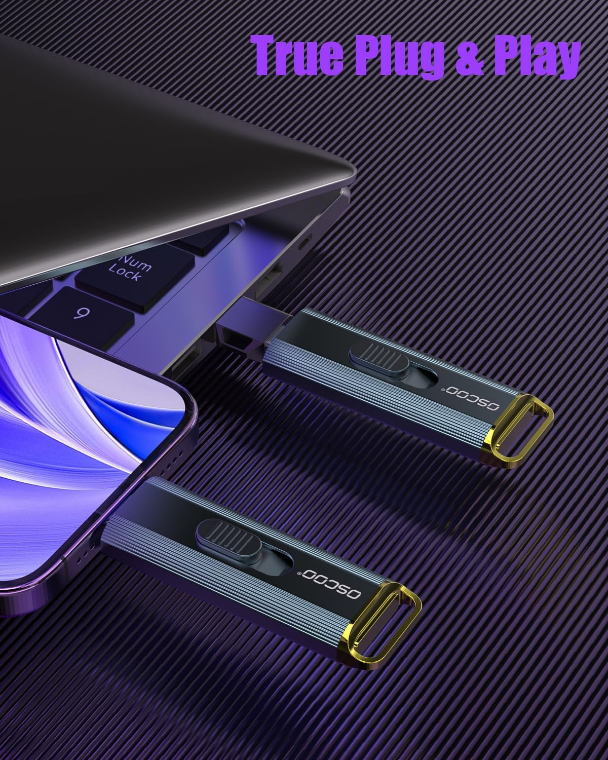 1TB Portable SSD, USB 3.2 Gen2X2, up to 2100Mb/S, External Solid State Drive Push-Pull Design with USB-C & USB-A, Compatible with Iphone 15/16, Android, Mac, Windows, Tablet image number 6