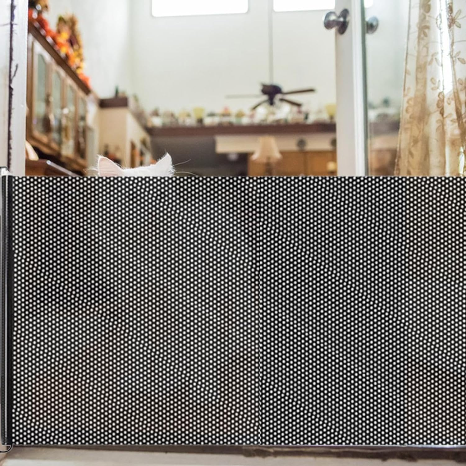 Retractable Dog Gates - Retractable Baby Gates,Suction Cup Foldable Fence Portable Adjustable Anti-Jump 19.69X49.21In Child-Proof for Living Room Nursery Deck Bedroom image number 5