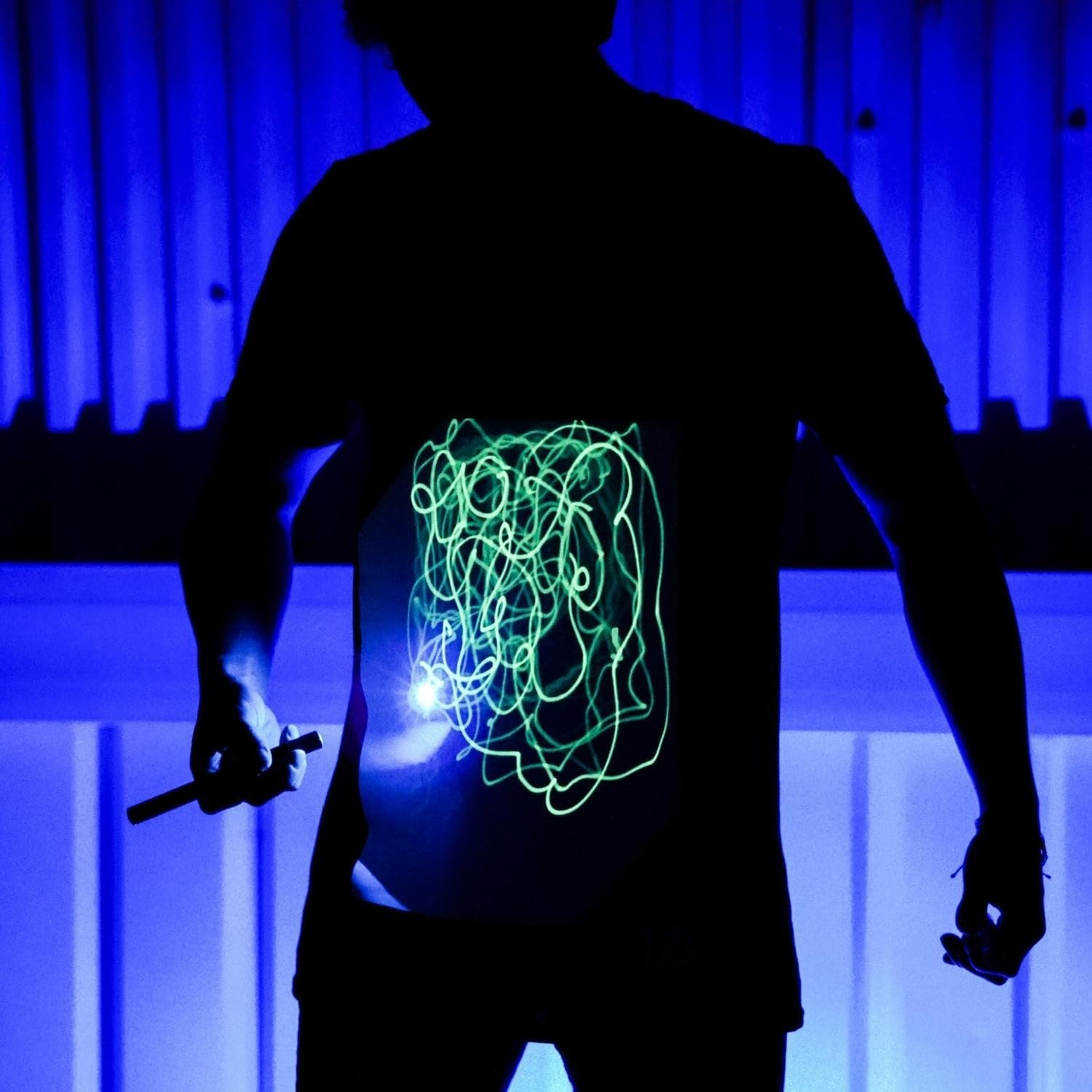 Illuminated Apparel Original Interactive Glow in the Dark T-Shirt with Rechargeable Glow Pen
