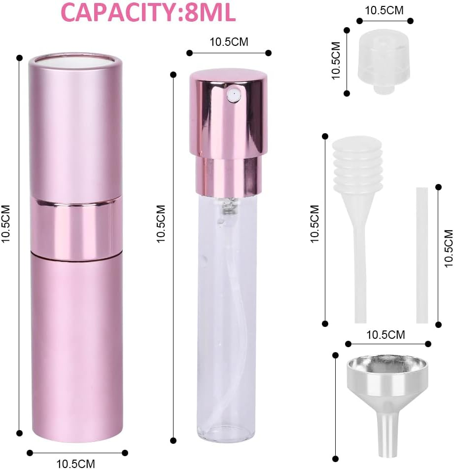 Darbermu 3PCS Perfume Atomiser, 8ML Perfume Atomisers Refillable Travel Perfume Atomiser Bottles Atomiser Perfume Spray Bottle Travel Bottles with Funnel and Refill Pump for Travel, Vacation image number 6