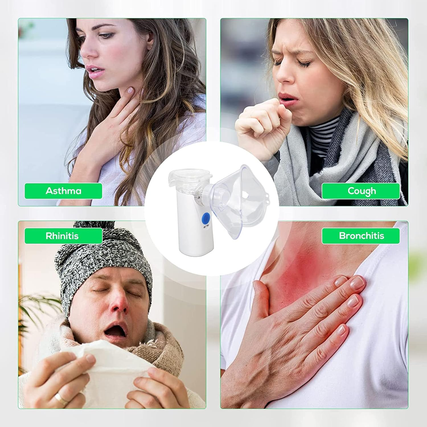 Portable Nebulizer, Cool Mist Ultrasonic Mesh Nebulizer Machine, USB Rechargeable Handheld Mesh Nebulizer Personal Steam Inhaler for Adults and Kids, Travel and Household Use image number 5