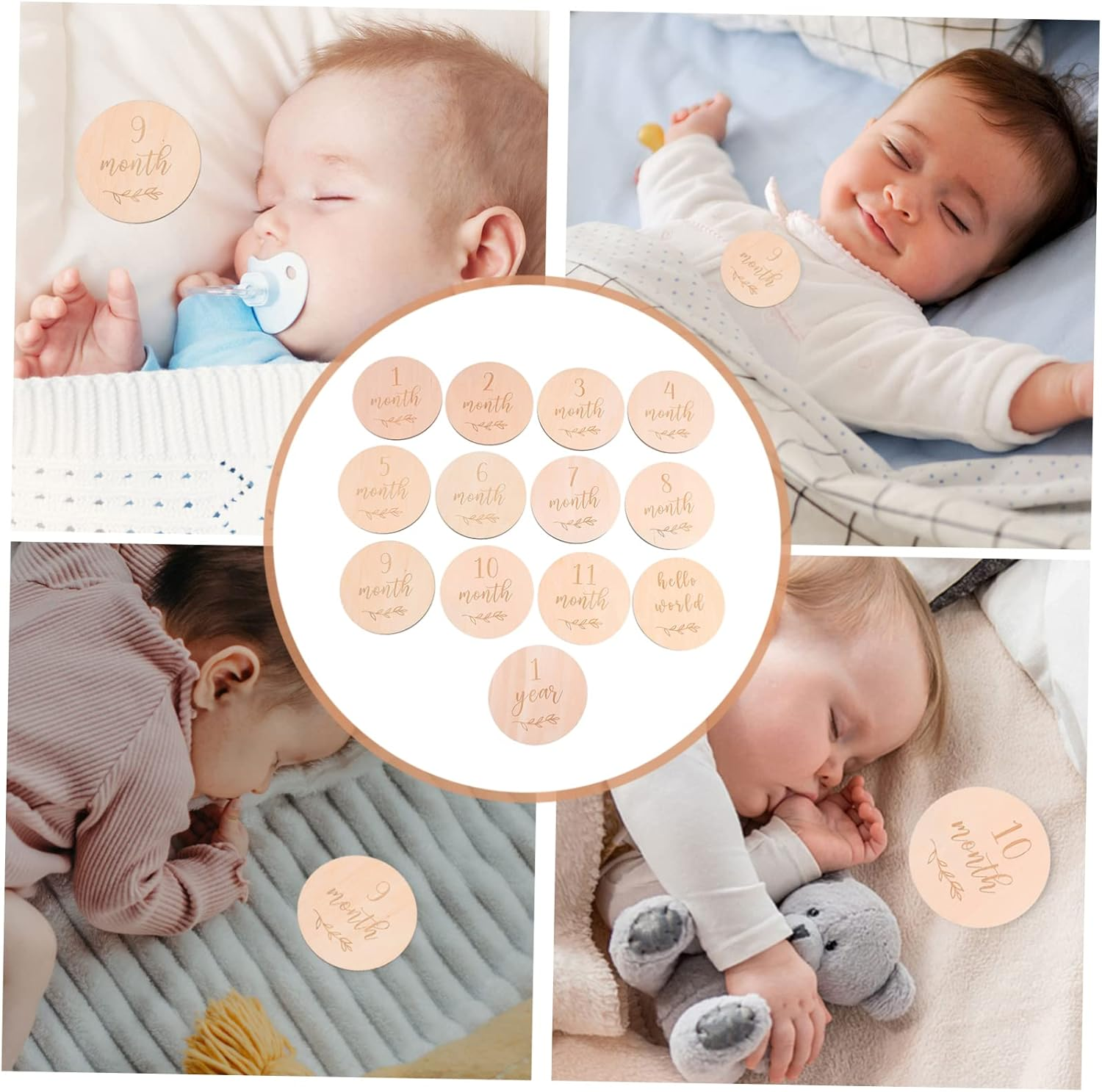 ERINGOGO 13Pcs Unique Milestone Photography Props Monthly Cards for Home Decor Photo Sessions image number 6