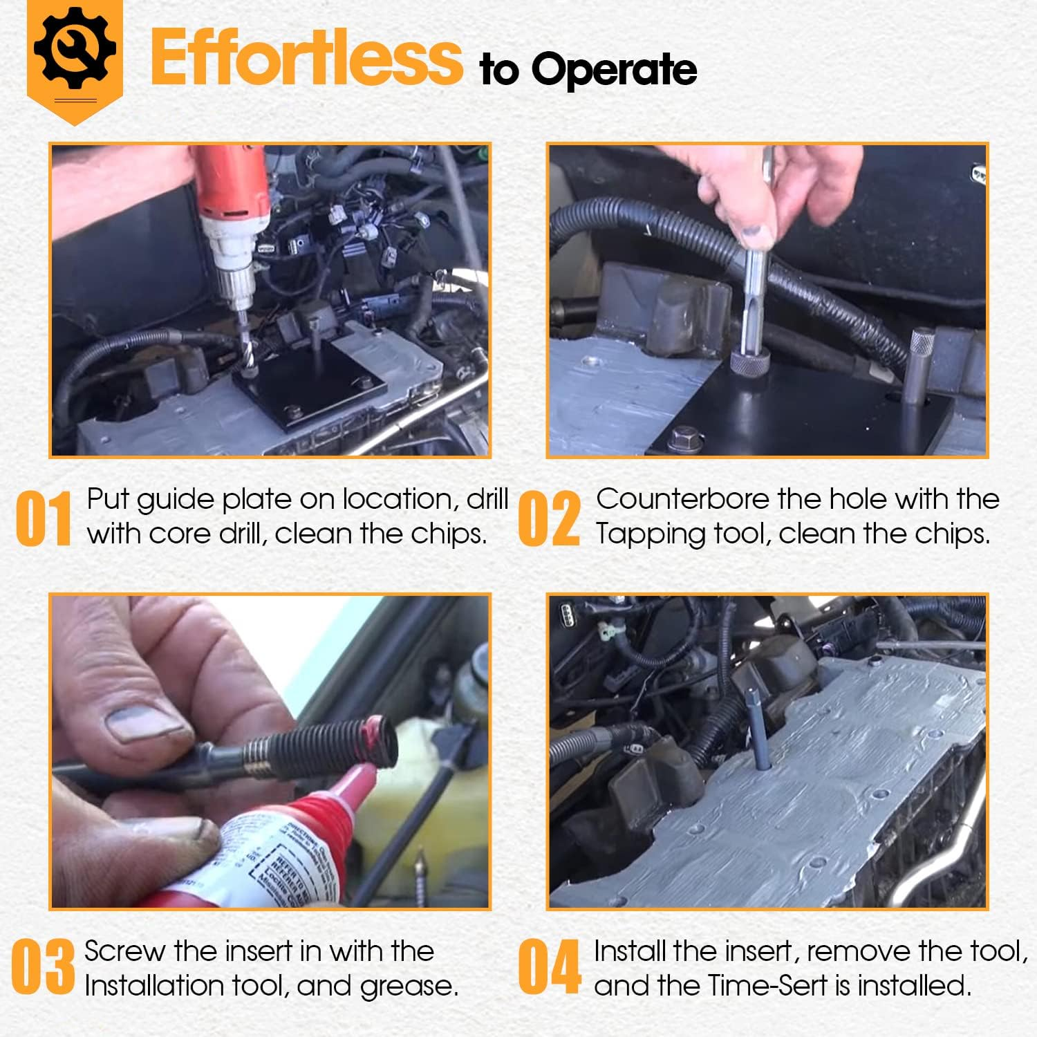 Dearchan 35119S Metric Head Bolt Thread Repair Kit for Cadillac, for Honda, for Toyota, Metric Head Bolt Thread Repair - M11 X 1.5