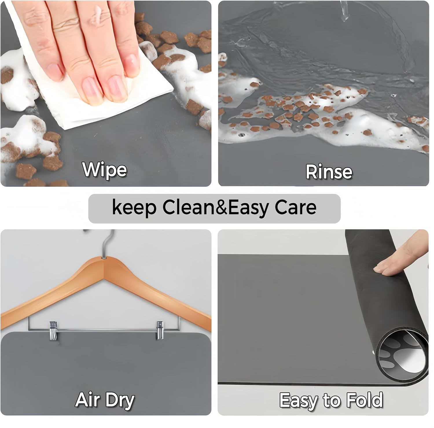 Oundarm Pet Feeding Mat, 24" X 16" Absorbent Dog Food Mat, Dog Mat for Food and Water, No Stains Quick Dry Dog Water Dispenser Mat, Pet Supplies Dog Placemat Dog Water Bowl for Messy Drinker image number 2