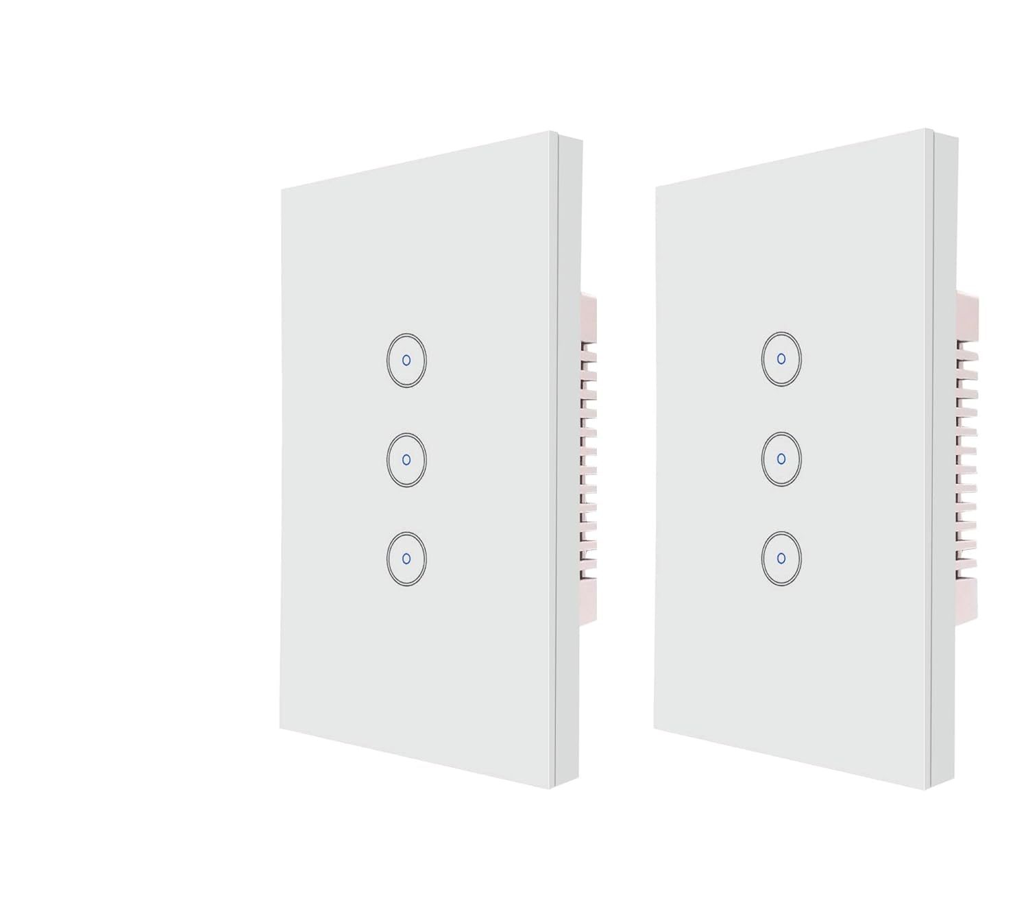 Useelink Wifi Smart Wall Light Switch Au Approved,Glass Touchscreen,Compatiable with Ios/Android,Compatible with Alexa, Google Assistant, No Hub Required,White 3Gang 2Pack image number 1