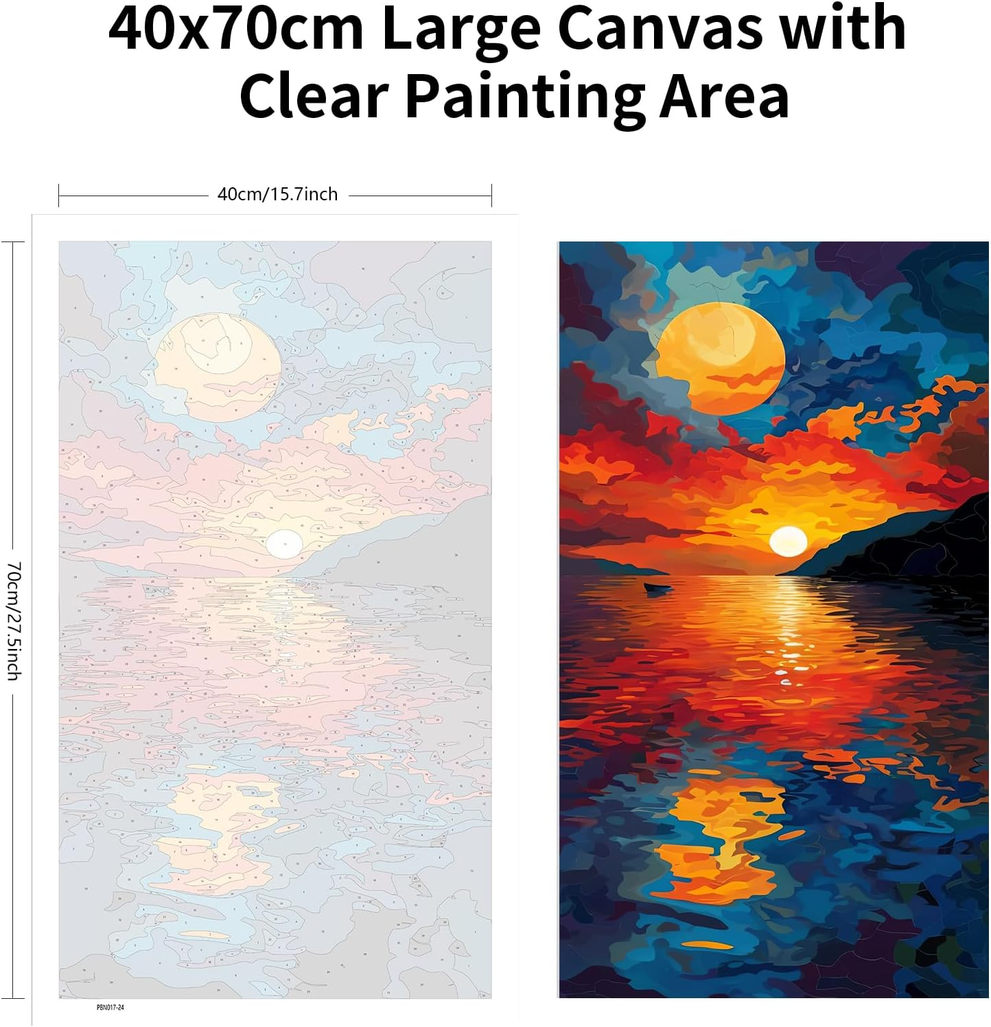 ARTGOTO Paint by Numbers for Adults for Wall Decoration (Frameless) - Large - 40 X 70 Cm - Adult Painting by Numbers - Landscape - Sunset - Paint by Numbers for Adults - Pbn010 image number 7