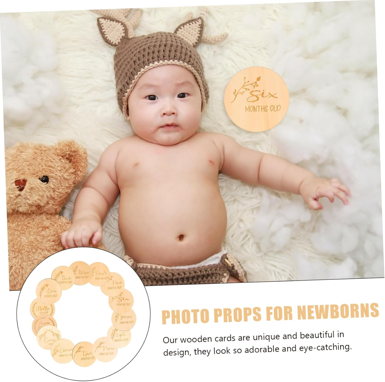 14Pcs Milestone Wooden Sign Newborn Photo Props Growth Decor Nursery Furniture image number 6