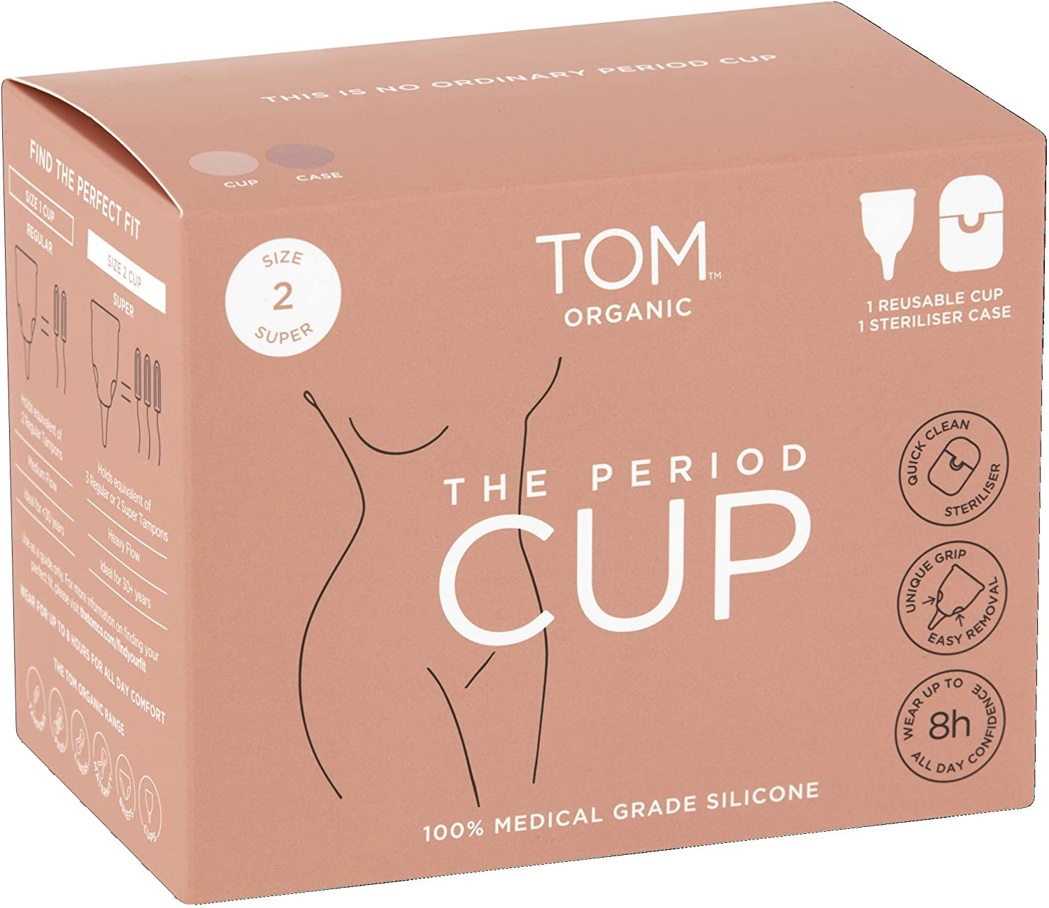 TOM Organic Super Period Cup with Sterilizer Case, Size 2 image number 6