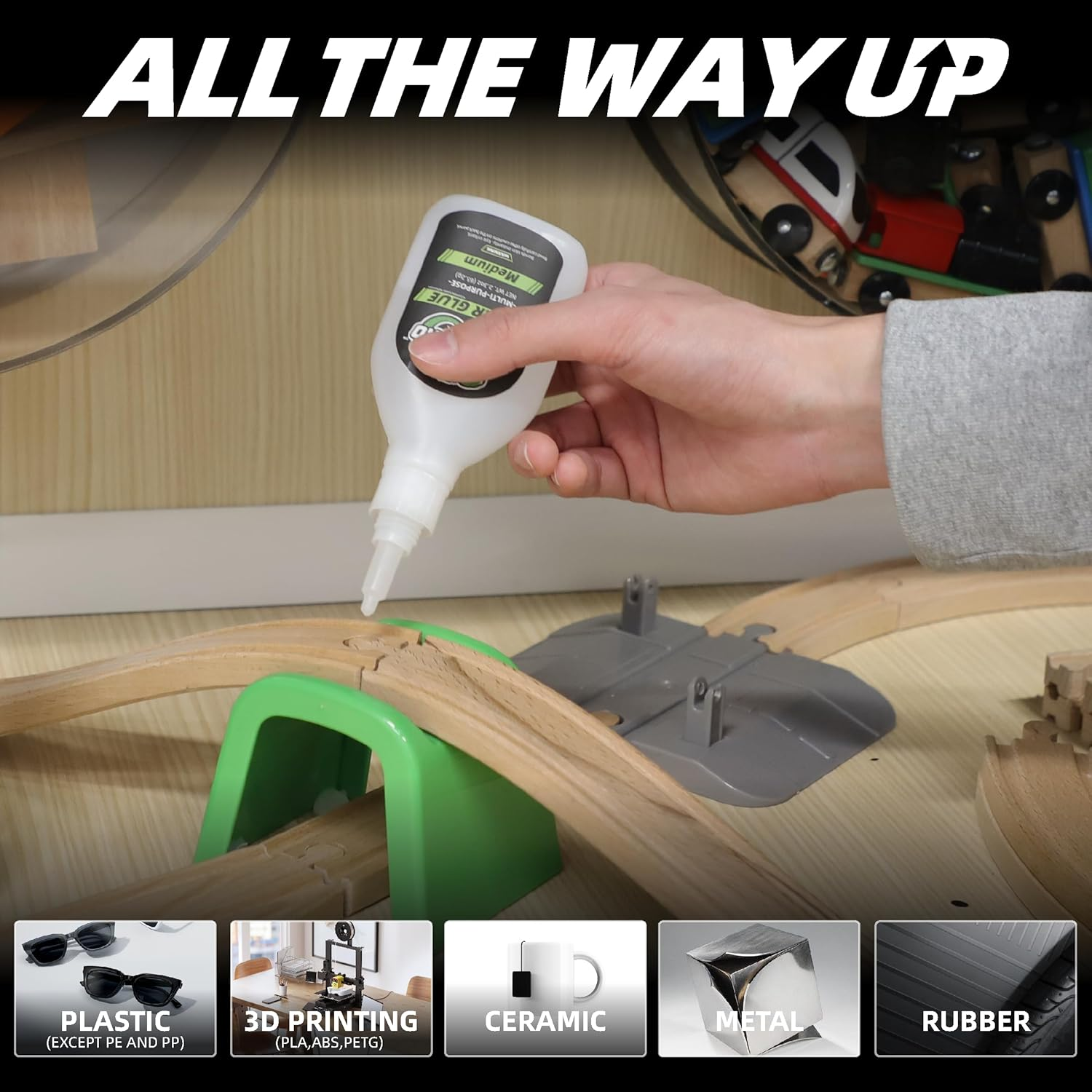 CAMALEAO Medium Super Glue, 2.3 Oz Muti-Purpose Cyanoacrylate (CA) Glue, Extra Caps and Microtips, 2610 PSI High Strength Instant Adhesive for Ceramic, Glass, DIY Craft, 3D Printing (PLA, ABS, PETG) image number 1