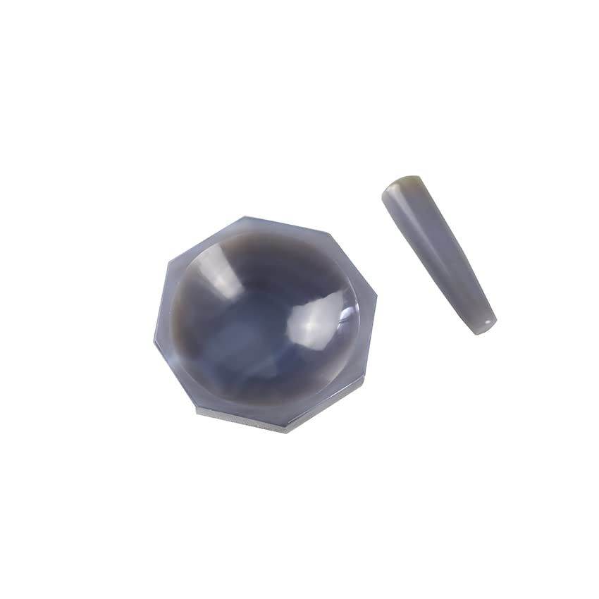 LAB4US Agate Mortar and Pestle Set ID 65Mm Natural Agate Grinder for Lab Grinding Polished Brazilian Agate Internal Diameter 65Mm, External Diameter 80Mm; Depth 16Mm; Hardness 7-7.2(65Mm) image number 2