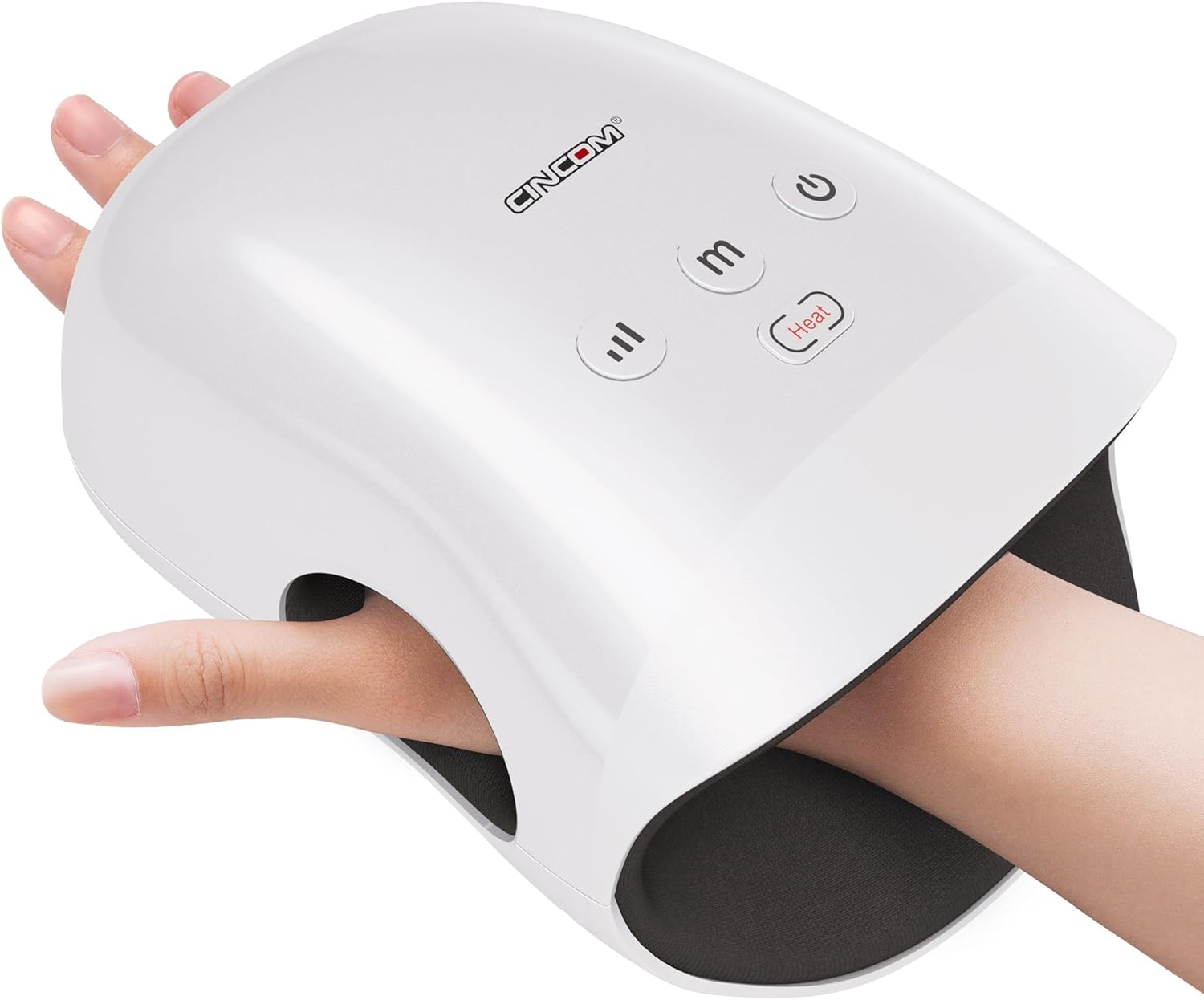 CINCOM Hand Massager - Cordless Hand Massager with Heat and Compression for Arthritis and Carpal Tunnel - Gifts for Women (Black)