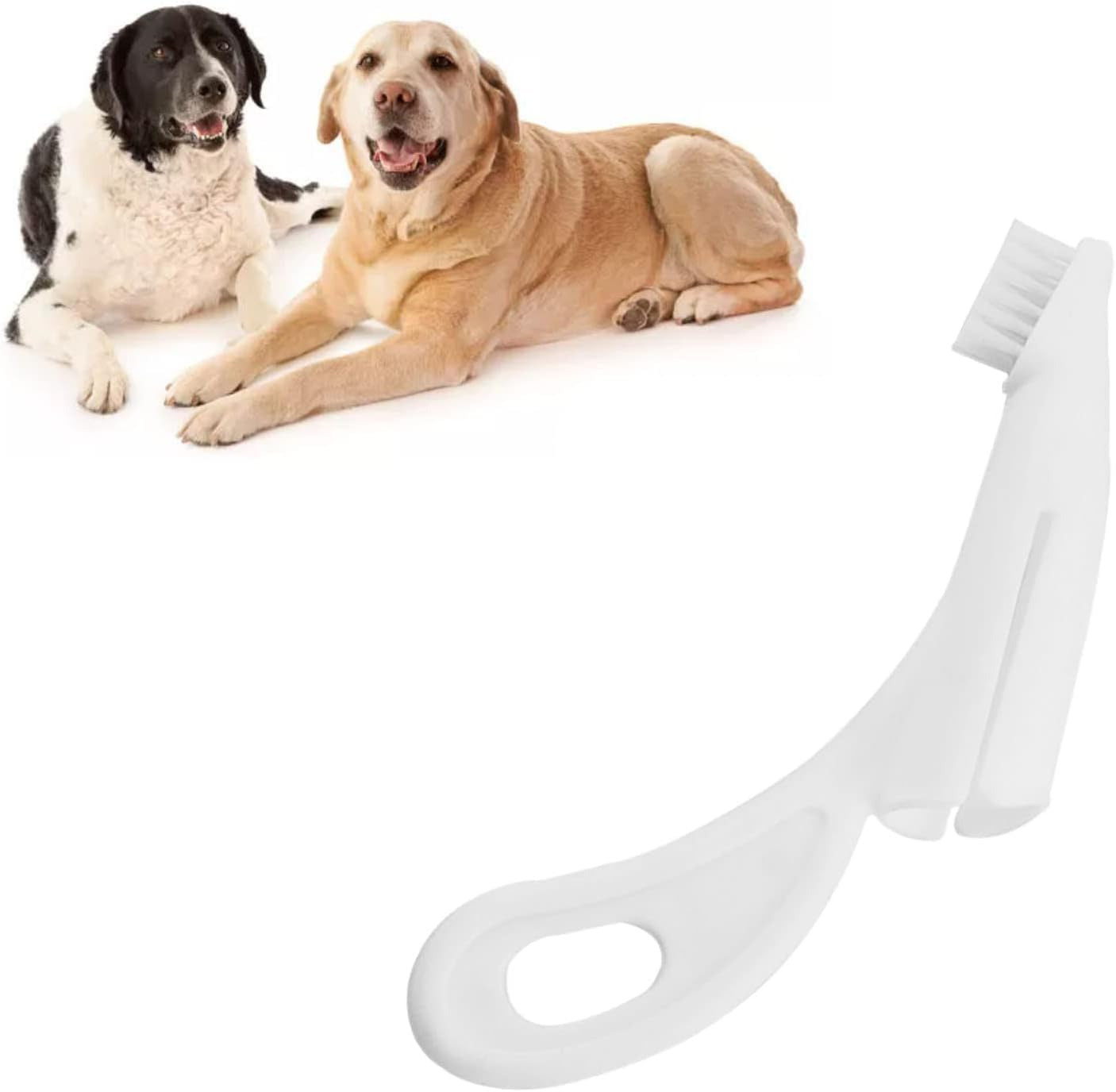 Cat Finger Toothbrush Soft Ergonomic Handle Dog Toothbrush Nylon Safe Teeth Whitening (White, One Size) image number 1