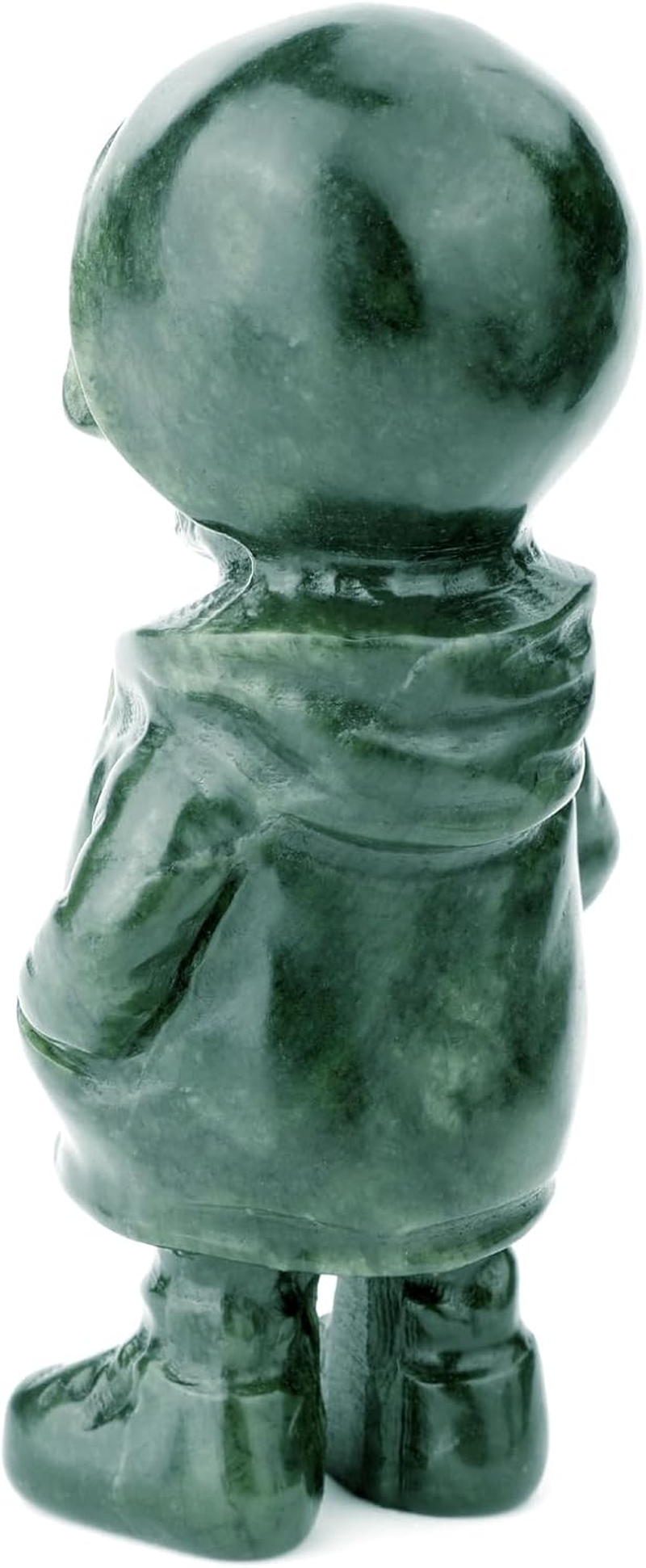 Gemshan Skull Men Statue for Halloween Decorations,Hand- Carved Jade Statue Sculpture Spooky Halloween Decor for Home Table Tray Shelf image number 2