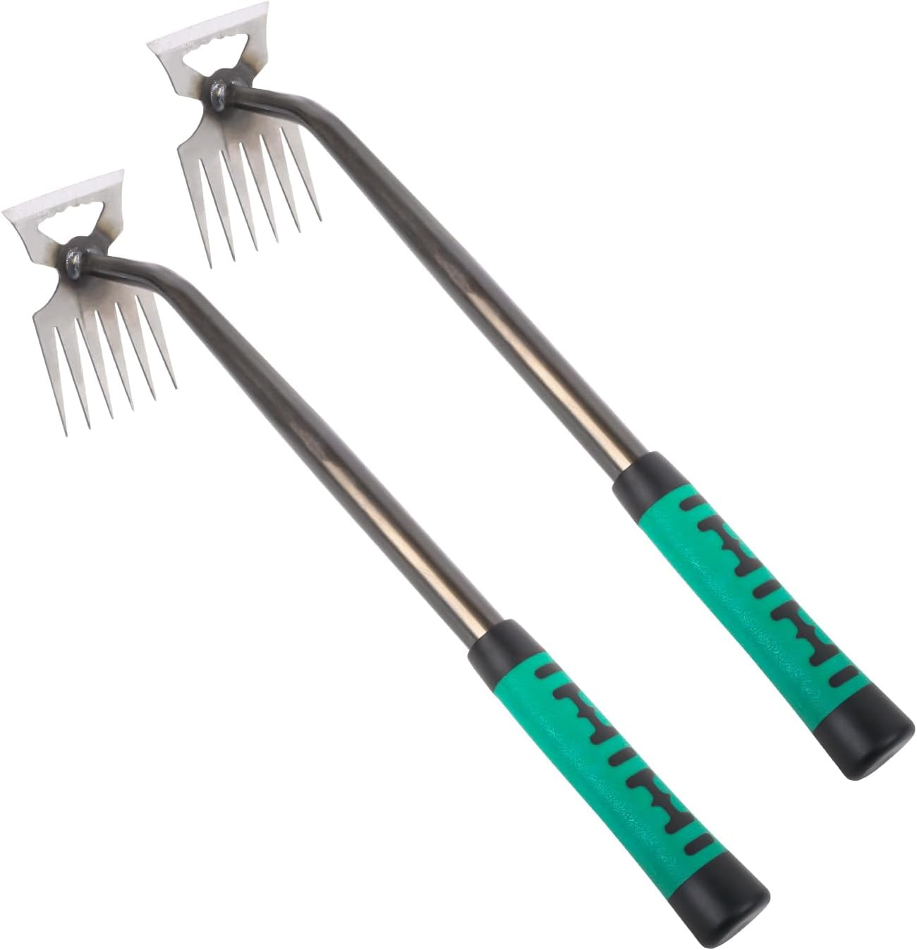 Rdlobu 2 X Gardening Hand Weed Cutters, Garden Weed Tool, Weed Remover Device with Silicone Handle, Weeder Hand for Grass Digging, Transplanting, Weeding (6 Teeth) image number 5