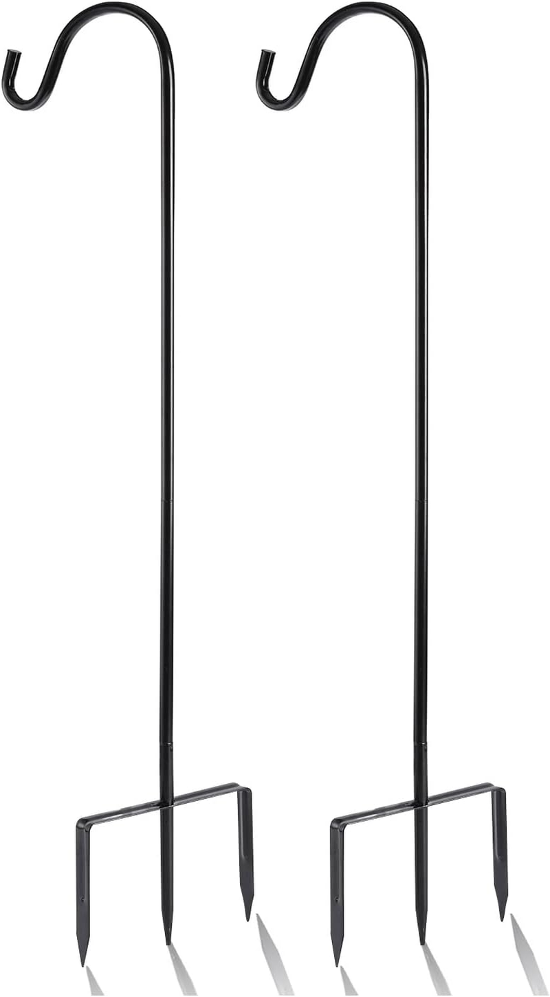 EXCMARK 2 Pack Shepherd Hook 31 Inch 1/2 Inch Thick Use at Weddings, Hanging Solar Lights, Lanterns, Bird Feeders, Metal Hanger Hook (Black, 31 Inch). U.S. Patent.