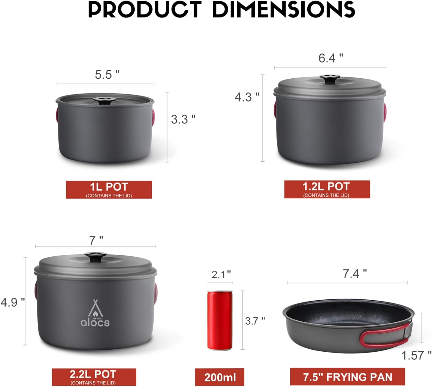 Alocs Multifunctional Camping Cookware. image number 2